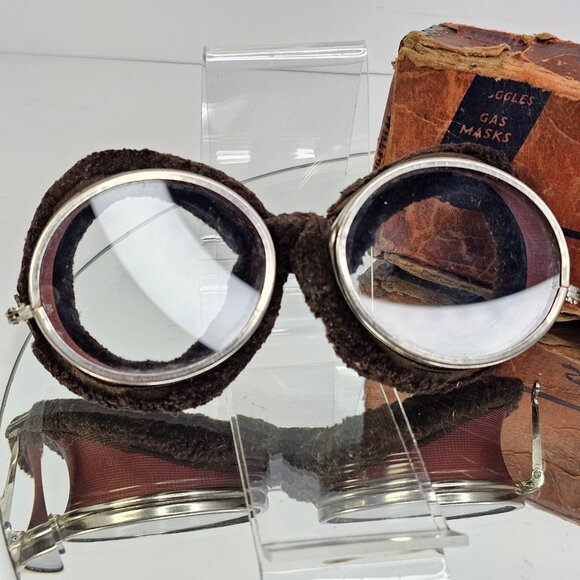 Willson D81 Safety Goggles Glasses With Box NOS Steampunk Motorcycle - Picture 2 of 16